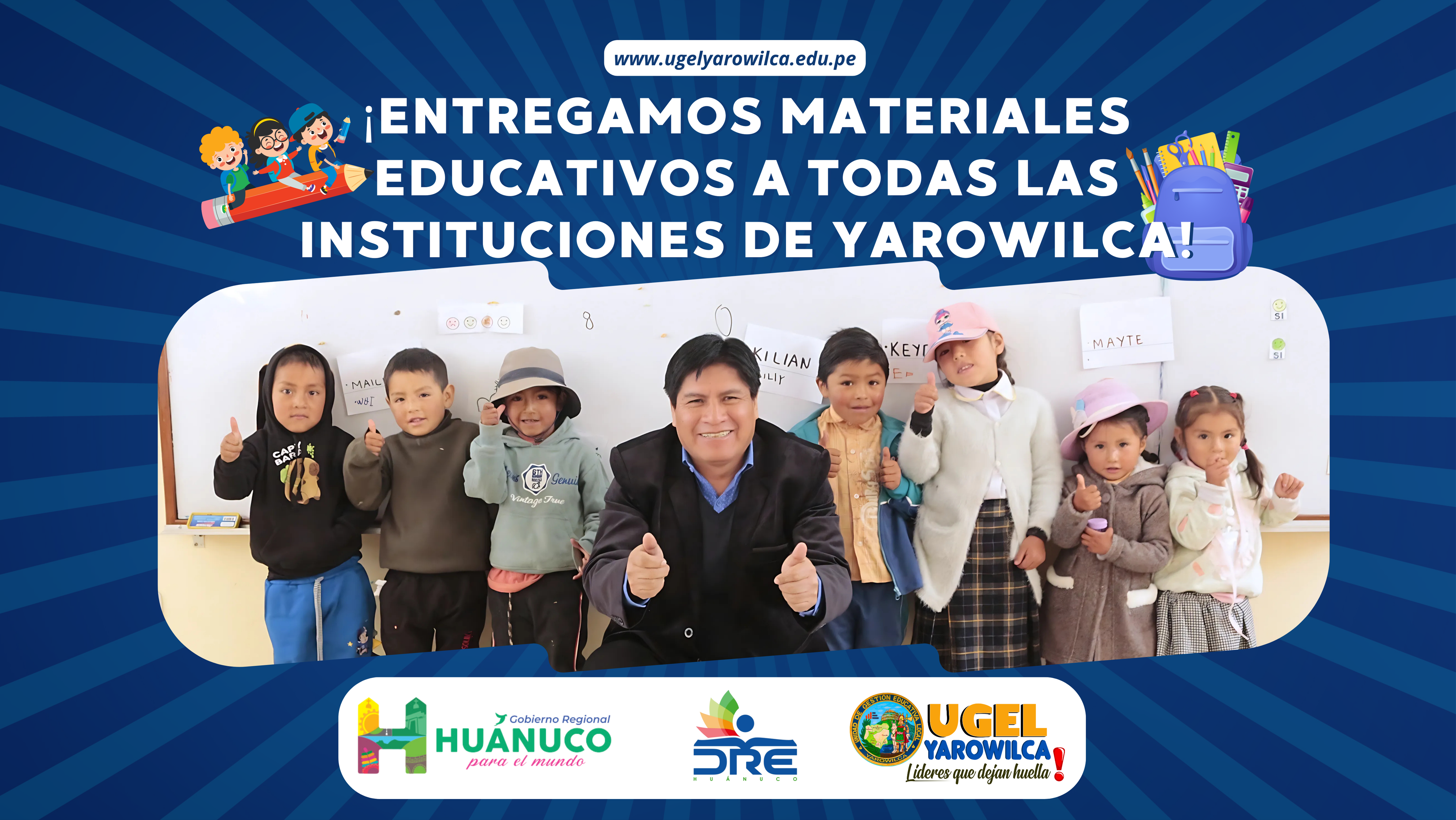 Docentes y estudiantes en actividades educativas de UGEL Yarowilca